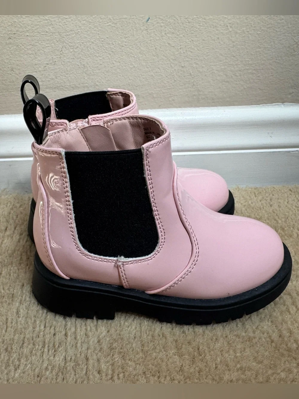 GAP Toddler Patent Leather Azalea Pink Chelsea Boots